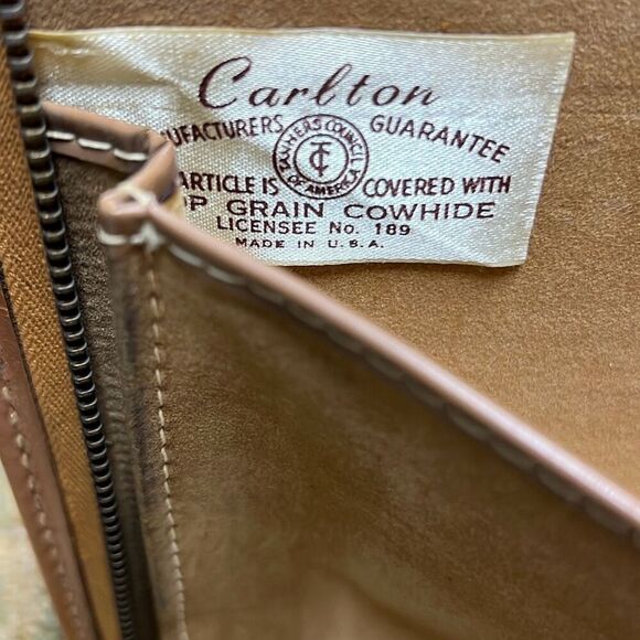 Vintage Carlton Brown S.L.S. Leather Attache Monogrammed Briefcase Size 16”x11” - Picture 9 of 11